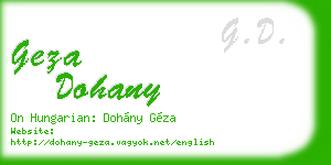 geza dohany business card