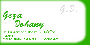geza dohany business card